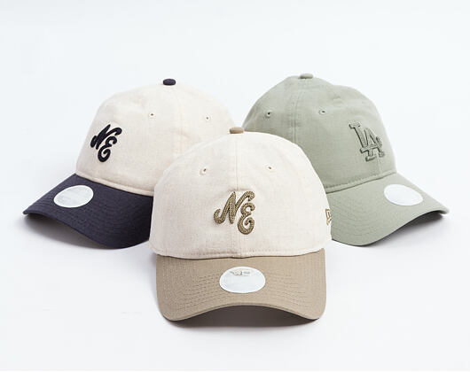 Womens Cap New Era - Branded Linen 9TWENTY - Stone / New Olive