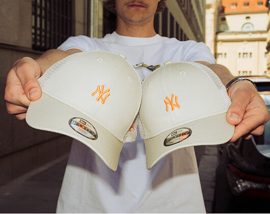 Kids Cap New Era - MLB Homefield 9FORTY Trucker - NY Yankees - Stone / Orange