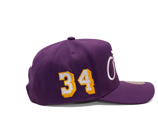 Cap Mitchell & Ness - Player Script Hwc - NBA - Los Angeles Lakers - Shaquille O'Neal - Purple_White
