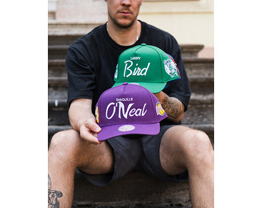 Cap Mitchell & Ness - Player Script Hwc - NBA - Boston Celtics - Larry Bird - Green