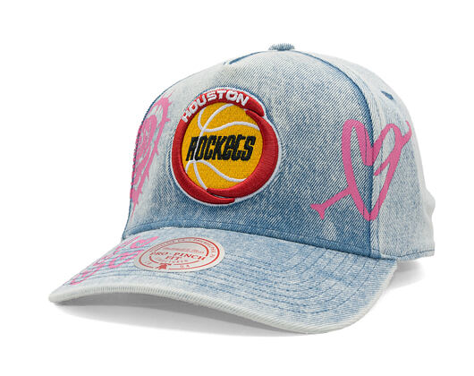 Cap Mitchell & Ness - Painted Love - NBA - Houston Rockets - Light Blue