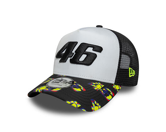 Cap New Era - VR 46 Print Visor 9FORTY A-Frame Trucker - Black