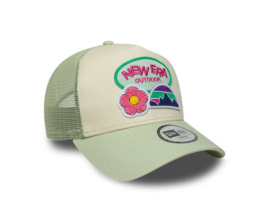 Kids Cap New Era - Branded Outdoor 9FORTY A-Frame Trucker - Cream / Soft Grass