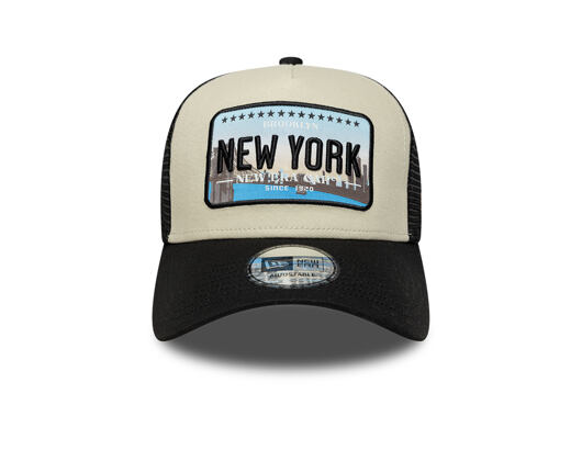 Cap New Era - Branded Licence Plate 9FORTY A-Frame Trucker - Black / Stone
