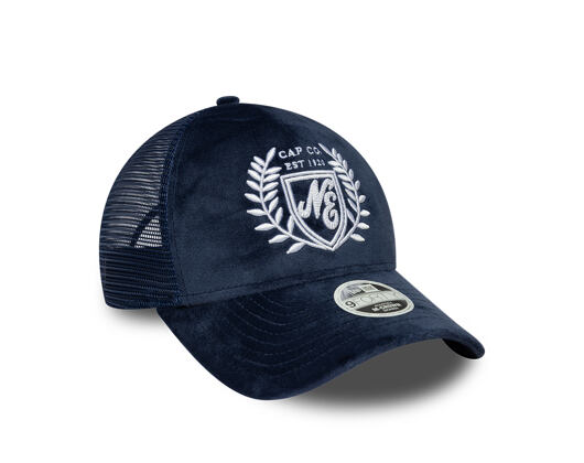Womens Cap New Era - Branded Velour 9FORTY M-CROWN A-Frame Trucker - Navy