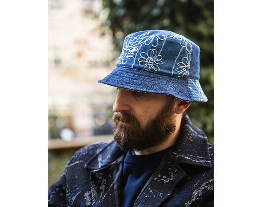 Bucket Hat Kangol - Denim Mashup Bucket - Black Trompe L'Oeil