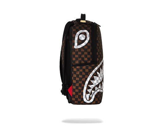 Backpack Sprayground - Brown And Cream Drip Check Shark Backpack