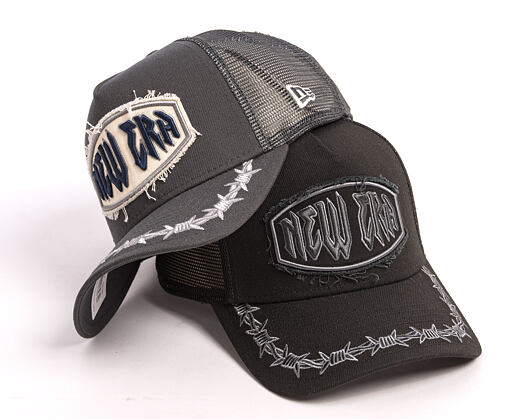 Cap New Era - Branded Distressed Patch 9FORTY A-Frame Trucker - Black