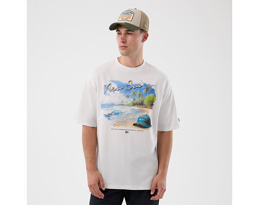 Tee New Era - Branded Beach Graphic Oversized Tee - White