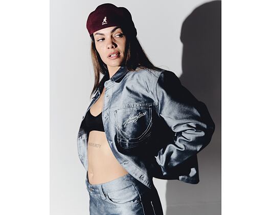 Kani Jeans Cropped Silver Denim Jacket
