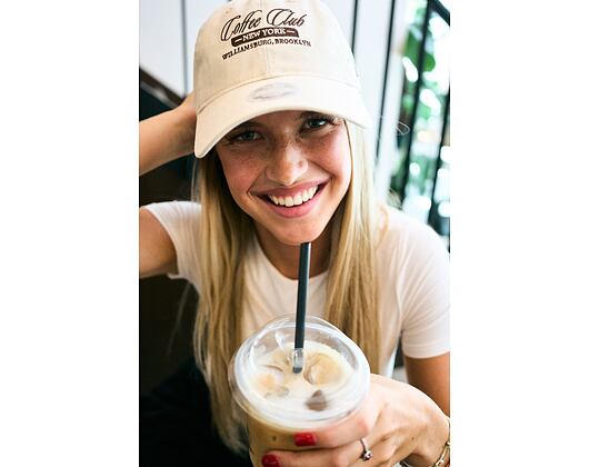 Womens Cap New Era - Branded Cafe Slogan 9TWENTY - Cream / Deep Auburn