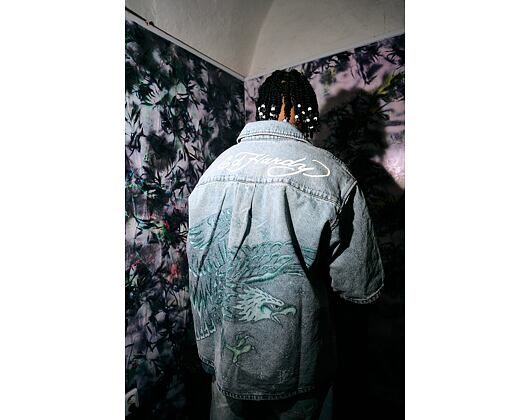 Shirt Ed Hardy - Mens Eagle And Stars Relaxed Denim Shirt - Bleach