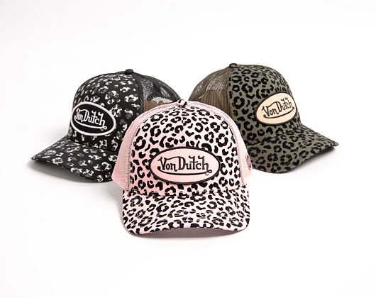 Womens Cap Von Dutch - Baseball - Velvet Print Embroidery - Pink / Camo
