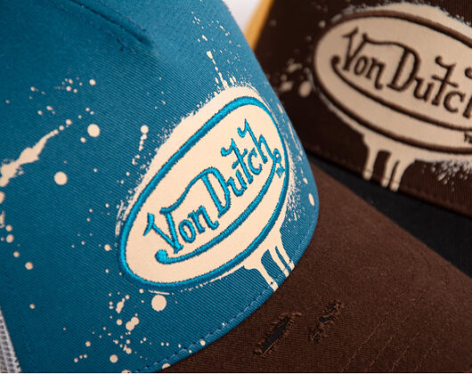 Cap Von Dutch - Baseball - Print & Embroidery - Light Blue / Brown