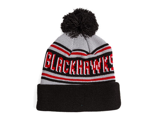 Beanie New Era - NHL Evergreen Wordmark Pom Medium Knit - Chicago Blackhawks - Team Color