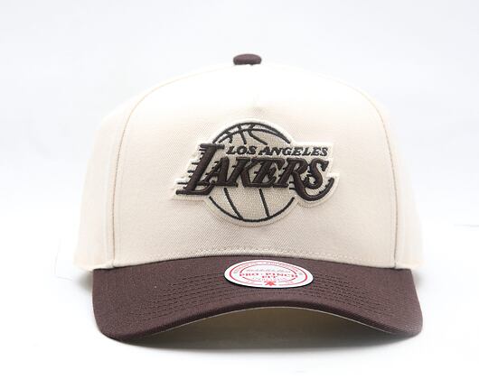 Cap Mitchell & Ness - NBA Brown And Cream Pro Snapback - Los Angeles Lakers - Cream