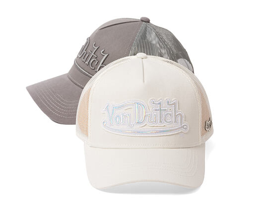 Womens Cap Von Dutch - Felt & TPU Patch Baseball - Beige