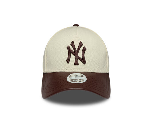 Womens Cap New Era - MLB Fabric Mix 9FORTY M-CROWN - NY Yankees - Cream / Brown