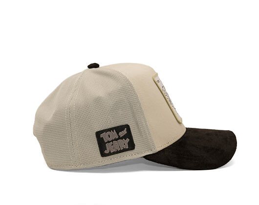 Cap Capslab - Tom & Jerry Trucker - Tom Line Art Suede Visor - Off White / Black