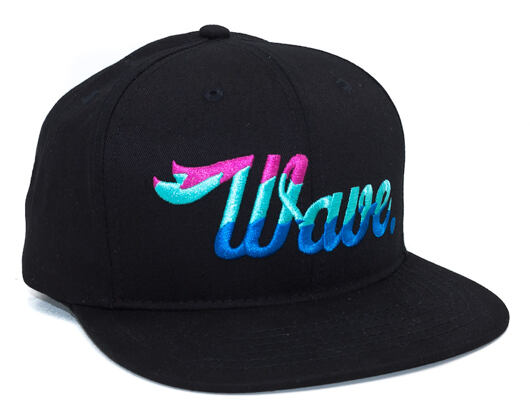 Pink Dolphin Wave Black Snapback Cap