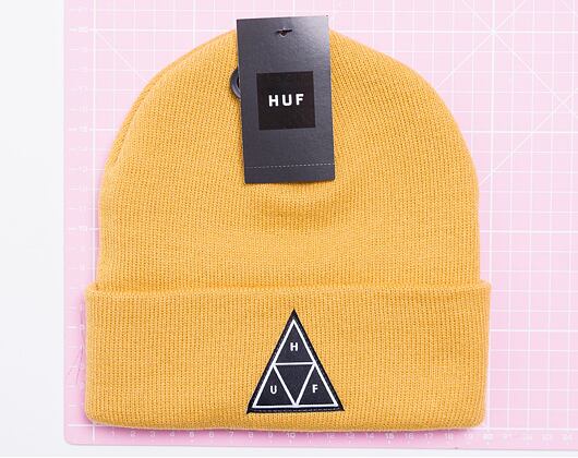 HUF Essentials Triple Triangle Cuff Beanie Gold