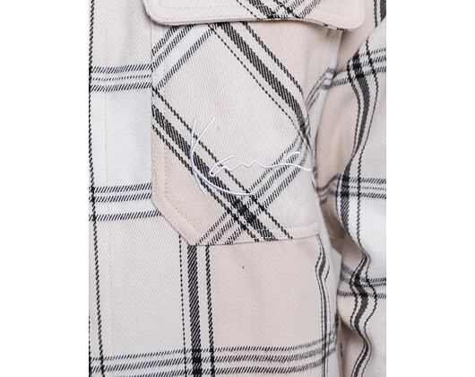 Karl Kani Chest Signature Check Shirt light sand/black
