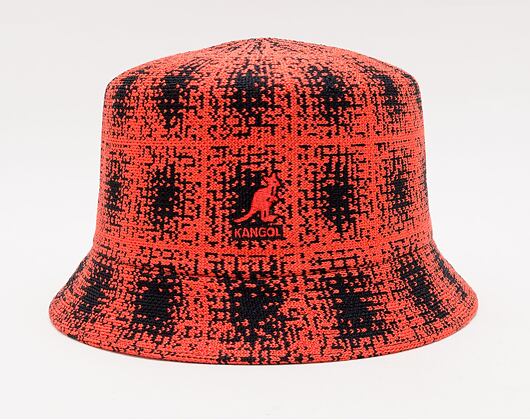 Kangol Grunge Plaid Bin K3548-BC017 Black/Cherry Glow Bucket Hat