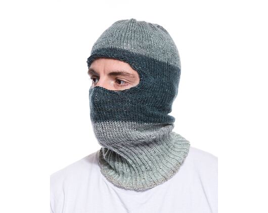 Custom made pletená Balaclava kukla - Petrol Green