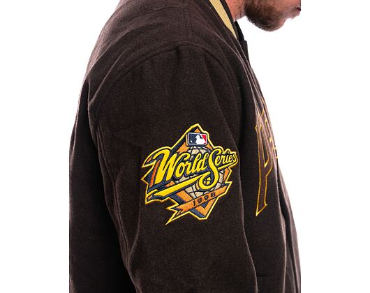 Bunda New Era MLB Patch Varsity Jacket San Diego Padres Cooperstown Brown / White