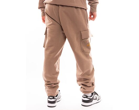 Tepláky New Era Script Cargo Joggers Ash Brown / Metalic Gold