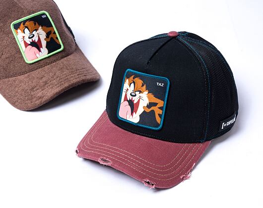 Kšiltovka Capslab - Trucker Looney Tunes Trucker Distressed Taz - Black / Sand / Red