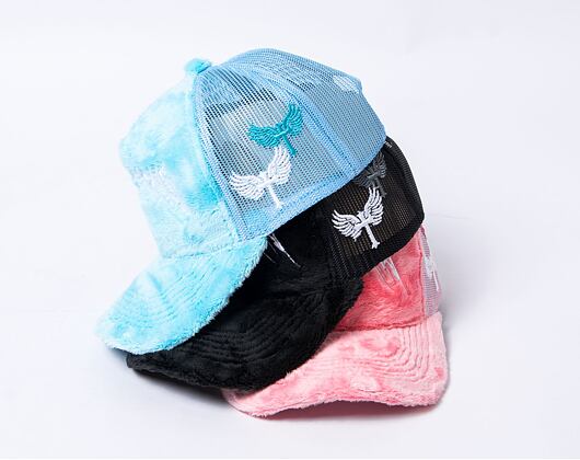 Cap Reflection Luxury Fuzzy Trucker - Satin Black / White