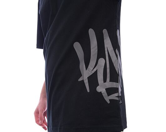 Triko Karl Kani - Woven Signature Kani Tag Tee - black/dark grey