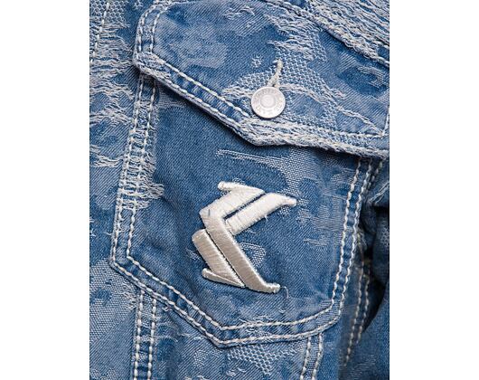 Bunda Karl Kani - Og K Distress Camo Os Denim Jacket - medium blue