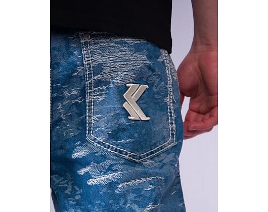 Kalhoty Karl Kani - Og K Distress Camo Five Pocket Denim - medium blue