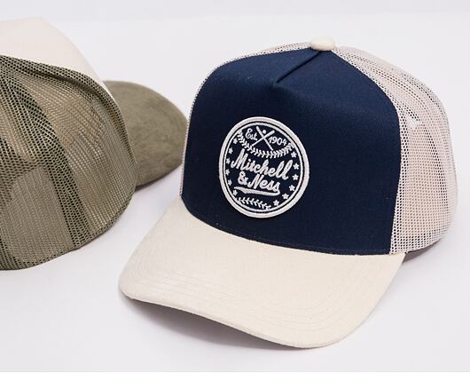 Kšiltovka Mitchell & Ness - Baseball Trucker - Navy/Sand