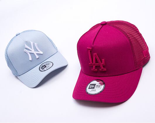 Dětská Kšiltovka New Era - MLB League Essential 9FORTY Trucker - LA Dodgers - Cherry