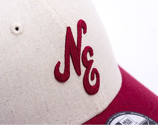 Kšiltovka New Era - Branded Linen 9FORTY - Stone / Cherry