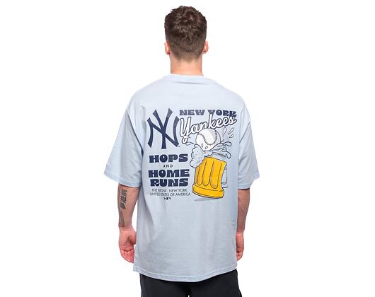 Triko New Era - MLB Food Graphic Oversized Tee - NY Yankees - Pastel Blue