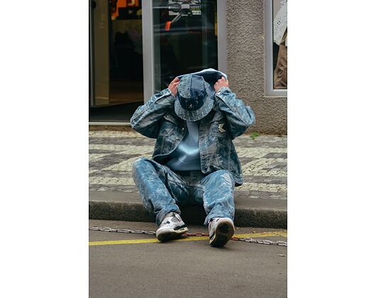 Bunda Karl Kani - Og K Distress Camo Os Denim Jacket - medium blue