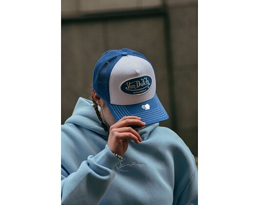 Von Dutch Boston Trucker Cotton Twill White/Blue Cap