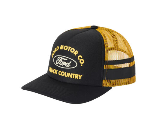 Kšiltovka Brixton - Ford Built Tough Mp Trucker Hat - Burnt Rubber/Empire Yellow