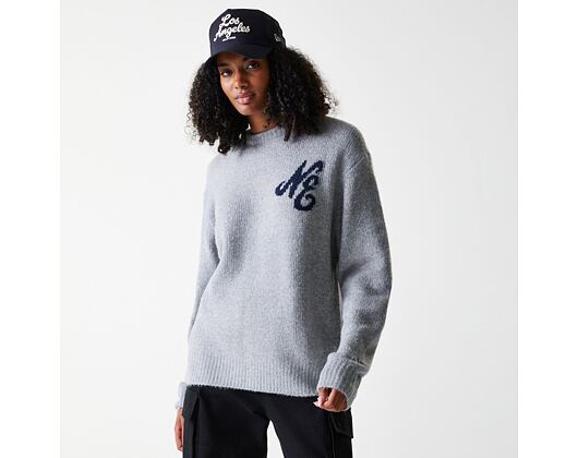 Svetr New Era - Branded Script Knit Sweater - Heather Grey