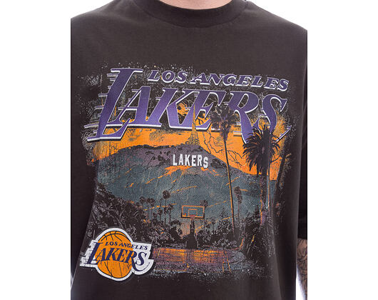 Triko New Era - NBA Washed Graphic Tee - LA Lakers - Black