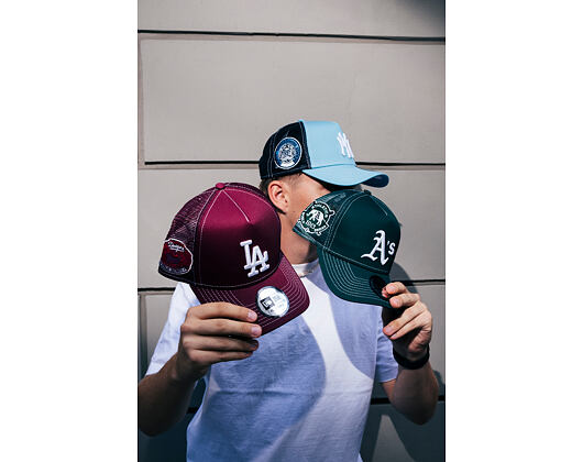 Kšiltovka New Era - MLB Contrast Stitch WS Retro 9FORTY Trucker - LA Dodgers - Burgundy