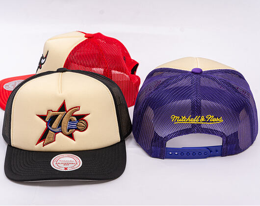 Kšiltovka Mitchell & Ness - NBA Vintage Block Trucker HWC - Philadelphia 76Ers - Cream