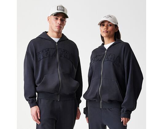 Sweatshirt New Era - Branded Washed Full-Zip Hoody - Black
