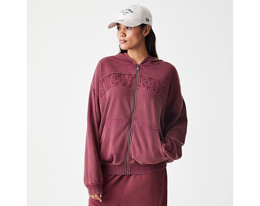 Sweatshirt New Era - Branded Washed Full-Zip Hoody - Burgundy