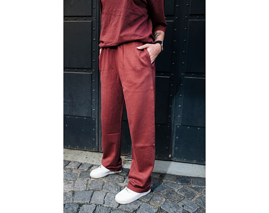 Pants New Era - Branded Washed Straight Sweatpants - Burgundy