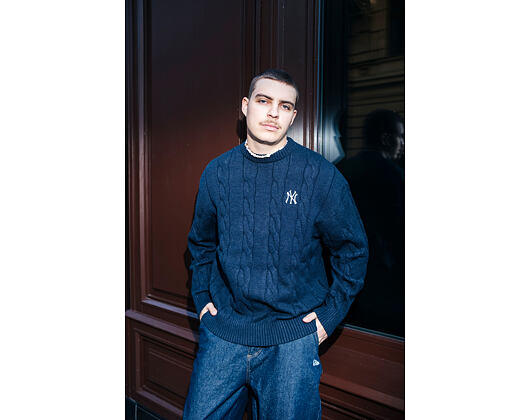 Sweater New Era - MLB Cable Knit Crew - NY Yankees - Navy